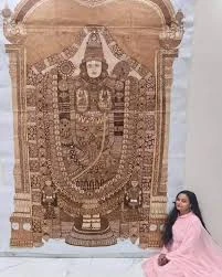  9-Foot Mehndi Painting of Tirupati Balaji - Diksha Gupta