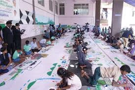 Largest Painting on Canvas by Tribal Students