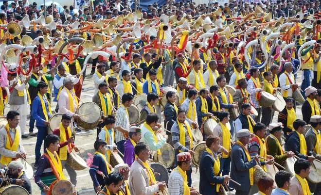 Largest folk-instrument ensemble (Limca Record) -1,806 musicians (Devdhwani)