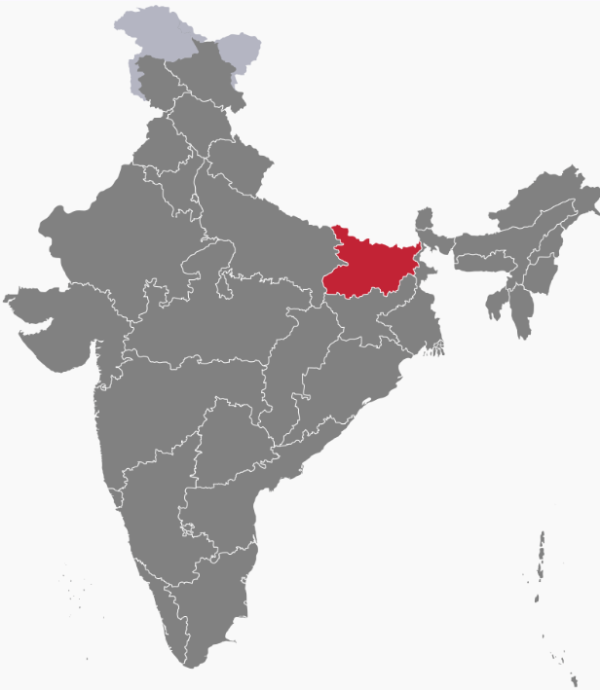 The highest population density in India