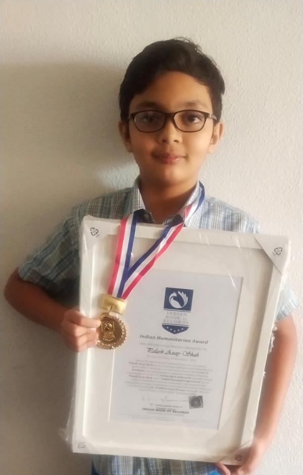 Palash Axay Shah Indian Humanitarian Awardee