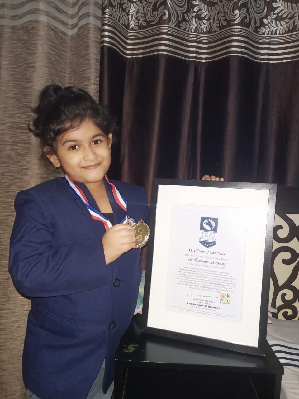 L Dhruvika Aaryana - Certificate of Excellence